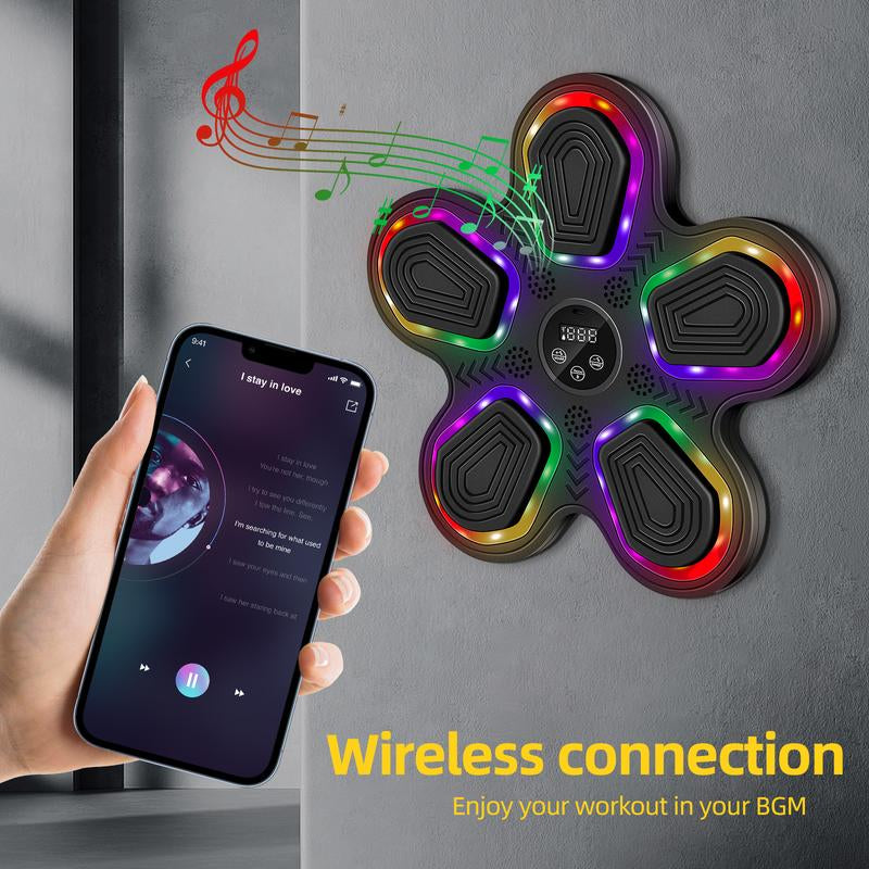 Music Boxing Machine with Adults & Kids Smart Punching Trainer with LED – Wall Mount for Home Gym Boxing Target