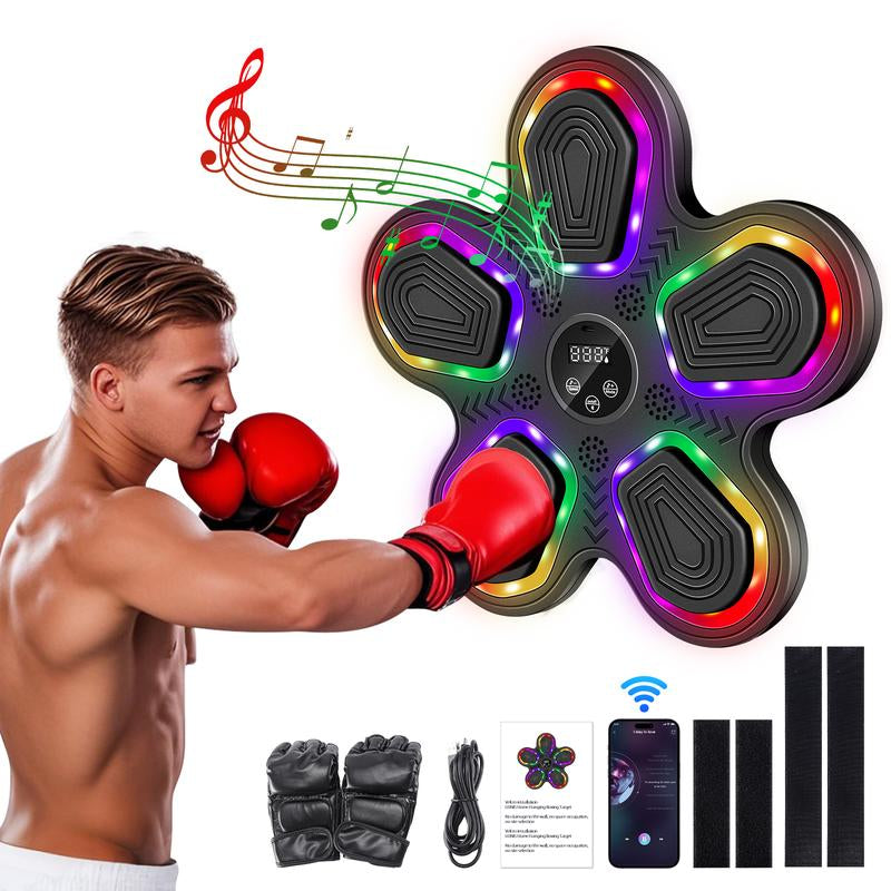 Music Boxing Machine with Adults & Kids Smart Punching Trainer with LED – Wall Mount for Home Gym Boxing Target